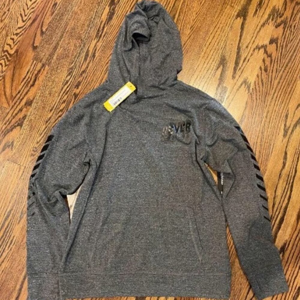 Girls Large Gray Hooded Dry Fit Shirt